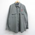 XL★古着 スイングスター 長袖 シャツ メンズ 90年代 90s ms 大きいサイズ ロング丈 コットン グレー系 【spe】 25oct31 中古 トップス