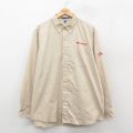 XL★古着 長袖 シャツ メンズ FLODRAVLIC ロング丈 ベージュ 25nov14