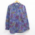 XL★古着 ユニオンベイ 長袖 シャツ メンズ 00年代 00s 花柄 紫他 25nov17