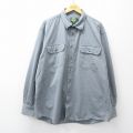 XL★古着 カベラス 長袖 シャツ メンズ 00年代 00s 大きいサイズ ロング丈 コットン グレー 25nov19