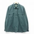 XL★古着 カベラス 長袖 シャツ メンズ 00年代 00s 大きいサイズ ロング丈 コットン 緑【spe】 25nov19