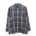 L★古着 バンヒューセン 長袖 シャツ メンズ 90年代 90s ボタンダウン グレー他 チェック 25nov19