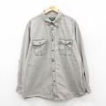 XL★古着 長袖 シャツ メンズ 大きいサイズ 薄グレー 25nov22