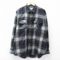 XL★古着 セントジョンズベイ 長袖 ウール シャツ メンズ 90年代 90s 緑他 チェック 25nov26