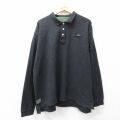 XL★古着 オービス 長袖 ポロ シャツ メンズ 大きいサイズ コットン 濃グレー 25dec05