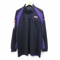 XL★古着 長袖 ラガー シャツ メンズ フェデックス ラグラン 黒他 25dec09