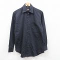 M★古着 長袖 シャツ メンズ 90年代 90s コットン イタリア製 濃グレー他 ストライプ 25dec10