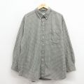 XL★古着 セントジョンズベイ 長袖 シャツ メンズ 00年代 00s コットン ボタンダウン 緑 チェック 25dec11