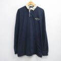 XL★古着 リーボック 長袖 ラガー シャツ メンズ NFL シカゴベアーズ 大きいサイズ コットン 紺他 アメフト スーパーボウル 25dec15