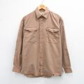 M★古着 セントジョンズベイ 長袖 シャツ メンズ 90年代 90s コットン 茶 25dec15