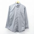 M★古着 長袖 シャツ メンズ 90年代 90s ボタンダウン USA製 グレー ストライプ 26jan10