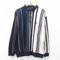 M★古着 長袖 ポロ シャツ メンズ 90年代 90s 紺他 ストライプ【spe】 26jan10