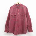XL★古着 長袖 シャツ メンズ 00年代 00s 花 大きいサイズ コットン ボタンダウン エンジ他 26jan17