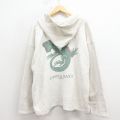 XL★古着 長袖 メキシカン パーカー メンズ イグアナ 生成り 26jan17
