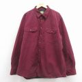 XL★古着 カベラス 長袖 シャツ メンズ 00年代 00s 大きいサイズ ロング丈 コットン エンジ 内側フランネル 26jan17