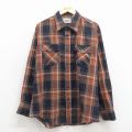 XL★古着 キャンパス 長袖 シャツ メンズ 80年代 80s 茶他 チェック 26jan22