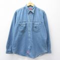 XL★古着 マルボロ 長袖 シャツ メンズ 90年代 90s コットン 紺 デニム【spe】 26jan28