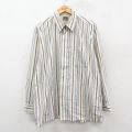 XL★古着 HAGGAR 長袖 シャツ メンズ 大きいサイズ 白他 ストライプ 26jan29
