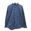 XL★古着 ジャンセン 長袖 シャツ メンズ 90年代 90s ボタンダウン 紺他 ストライプ 26jan29