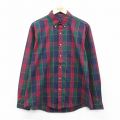 L★古着 長袖 シャツ メンズ 90年代 90s ボタンダウン エンジ他 チェック 26jan30