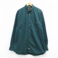 XL★古着 ボストントレーダース 長袖 シャツ メンズ 00年代 00s 大きいサイズ ロング丈 コットン ボタンダウン 緑【spe】 26jan31