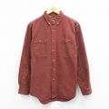 L★古着 THE TERRITORY AHEAD 長袖 シャツ メンズ 00年代 00s コットン ボタンダウン 茶系 26jan31