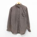 L★古着 バナナリパブリック 長袖 ブランド シャツ メンズ 00年代 00s コーデュロイ コットン ボタンダウン 濃茶 26jan31