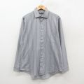 L★古着 バンヒューセン 長袖 シャツ メンズ 90年代 90s グレー他 ストライプ 26feb05
