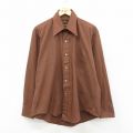 XL★古着 長袖 シャツ メンズ 70年代 70s 茶 26feb06