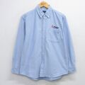 L★古着 長袖 シャツ メンズ 三菱 オックスフォード ボタンダウン 薄紺 26feb10