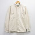 XL★古着 長袖 シャツ メンズ 90年代 90s コットン ボタンダウン 生成り 26feb10