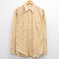 L★古着 アロー 長袖 シャツ メンズ 70年代 70s オックスフォード ロング丈 USA製 黄他 ストライプ 26feb10