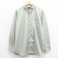 XL★古着 レッドヘッド 長袖 シャツ メンズ 00年代 00s 大きいサイズ ロング丈 コットン ボタンダウン 薄緑 26feb16