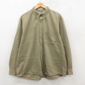 XL★古着 バンヒューセン 長袖 シャツ メンズ 90年代 90s 大きいサイズ コットン ボタンダウン ベージュ 26feb17