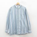 XL★古着 TRADER BAY 長袖 シャツ メンズ 00年代 00s コットン ボタンダウン 白他 ストライプ 26feb17