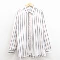 XL★古着 長袖 シャツ メンズ 80年代 80s USA製 白他 ストライプ 26feb18