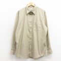 L★古着 長袖 シャツ メンズ 90年代 90s USA製 ベージュ 26feb18
