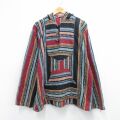 XL★古着 長袖 メキシカン パーカー メンズ コットン 黒他 26feb24