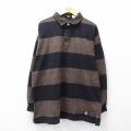 XL★古着 ウールリッチ 長袖 ラガー シャツ メンズ 90年代 90s コットン 茶他 ボーダー【spe】 26feb25