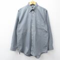 XL★古着 バンヒューセン 長袖 シャツ メンズ 90年代 90s ロング丈 ボタンダウン グレー 26feb25