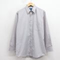L★古着 タウンクラフト 長袖 シャツ メンズ 90年代 90s 薄紺 チェック 26feb26