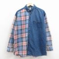 XL★古着 ダックスバック 長袖 シャツ メンズ コットン ボタンダウン 紺 デニム【spe】 26feb27