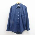 XL★古着 バンヒューセン 長袖 シャツ メンズ 00年代 00s 濃紺 26feb27