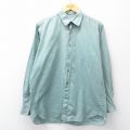 L★古着 ペリーエリス 長袖 シャツ メンズ 00年代 00s コットン 緑系 26feb28