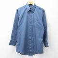 M★古着 長袖 シャツ メンズ 90年代 90s USA製 紺系 26feb28