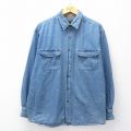 XL★古着 FADED GLORY 長袖 シャツ メンズ 大きいサイズ コットン 紺 デニム 26mar02