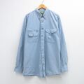 XL★古着 カベラス 長袖 シャツ メンズ 00年代 00s 大きいサイズ ロング丈 コットン ボタンダウン 薄紺 26mar04