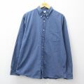XL★古着 オールドネイビー OLD NAVY 長袖 シャツ メンズ 00年代 00s コットン ボタンダウン 薄紺他 チェック 26mar05