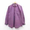 XL★古着 長袖 シャツ メンズ 90年代 90s 紫 26mar06