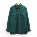 L★古着 カベラス 長袖 シャツ メンズ 80年代 80s USA製 緑 26mar06